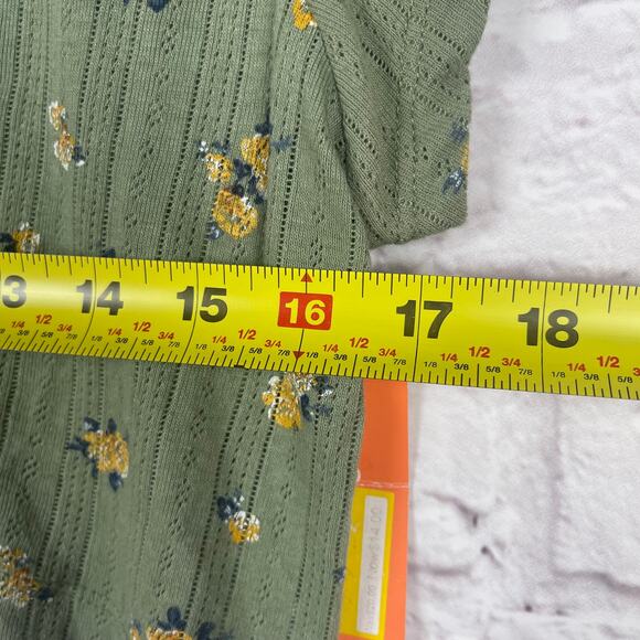 J4525 Colsie Green Floral Cropped Top size XL - Picture 4 of 6